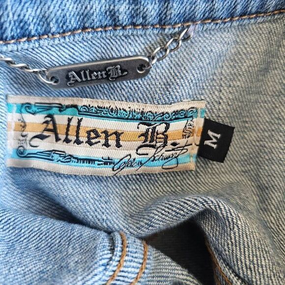 Allen B. Schwartz vintage womens Sz M rare Rhinestone jean jacket - Picture 7 of 8